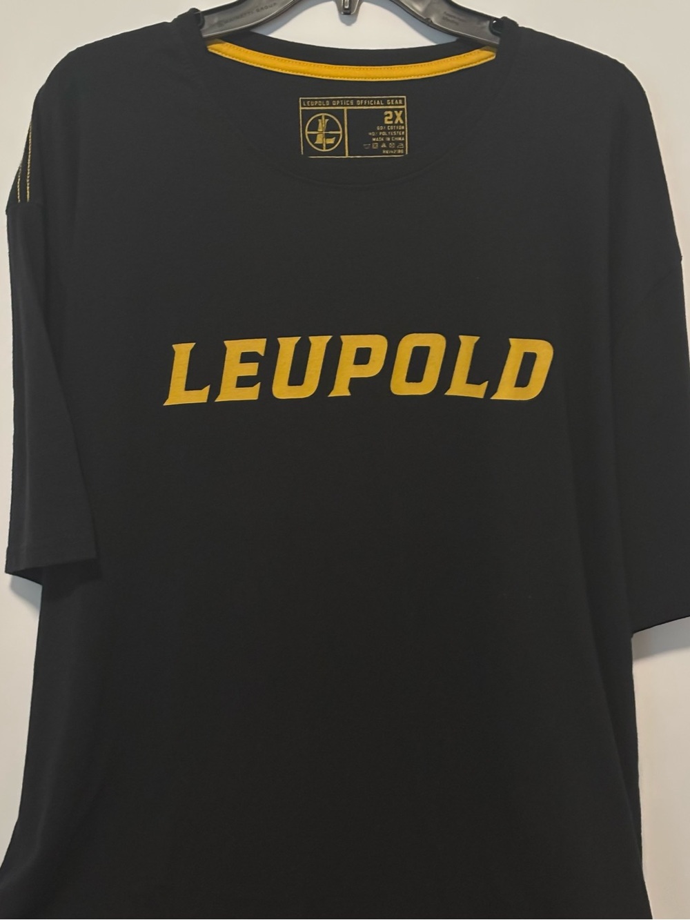 Leupold Men's Black Logo Tee with Gold Print